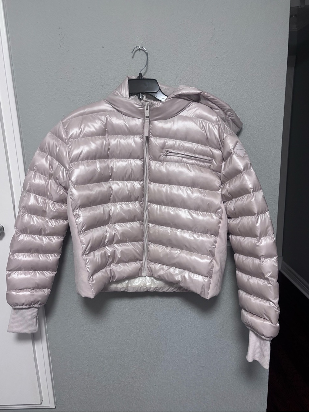 7 Diamonds Puffer Coat Beige Size: Large